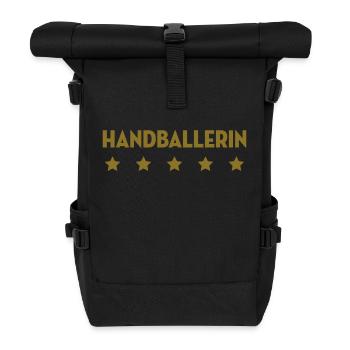 Handball Handballer Handballspieler Handballerin - Rolltop Rucksack - Schwarz - Vorne