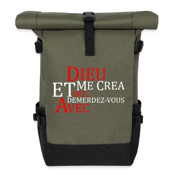 dieu me créa et dit... démerdez-vous avec - Roll Top Backpack - olive/black - Front