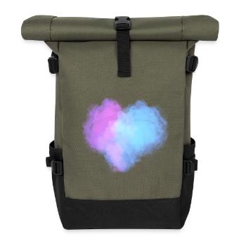 Nuages en forme de cœur - Sac à dos roll top - olive/noir - Devant
