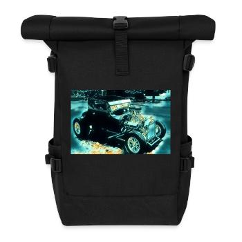 car - Roll Top Backpack - black - Front