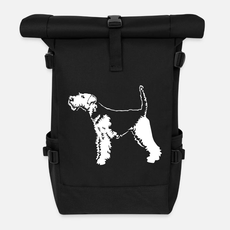 Welsh Terrier "Black Edition" - Rolltop Rucksack - Schwarz
