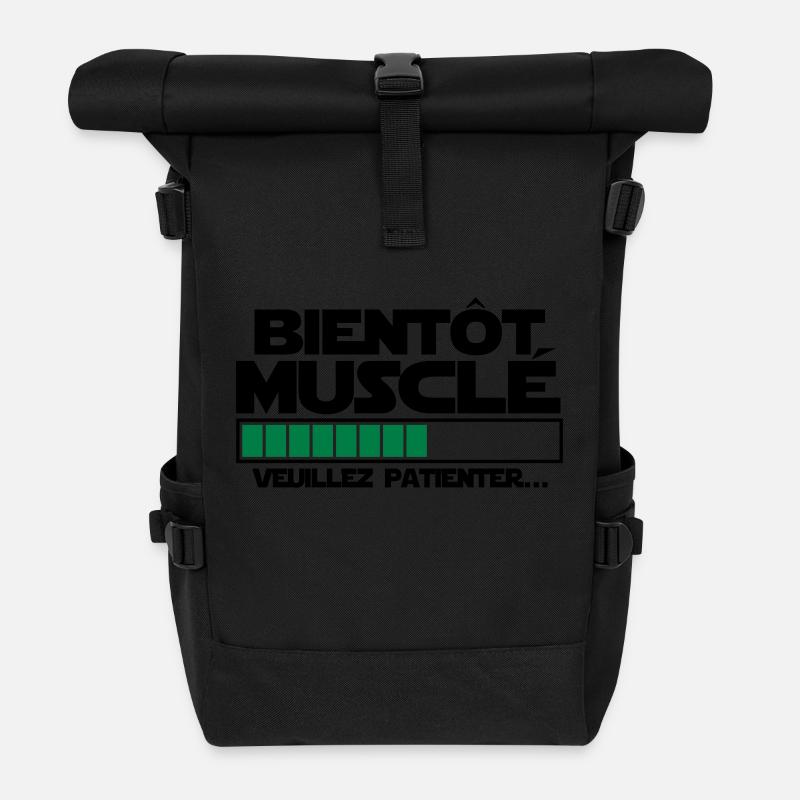 bientôt musclé - Sac à dos roll top - noir