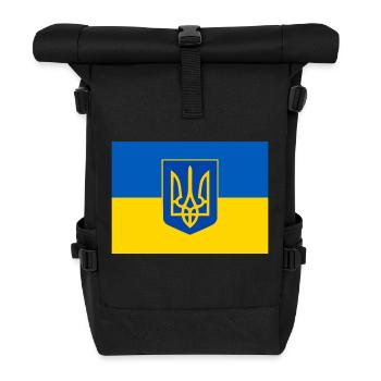 Ukraine - Rolltop Rucksack - Schwarz - Vorne