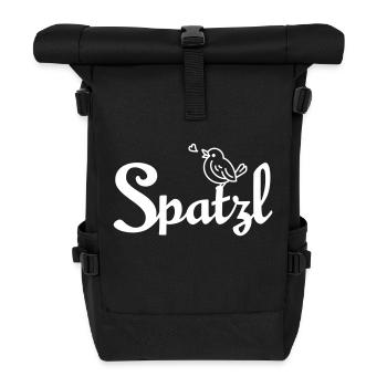 Spatzl – Kosename der Bayern - Rolltop Rucksack - Schwarz - Vorne