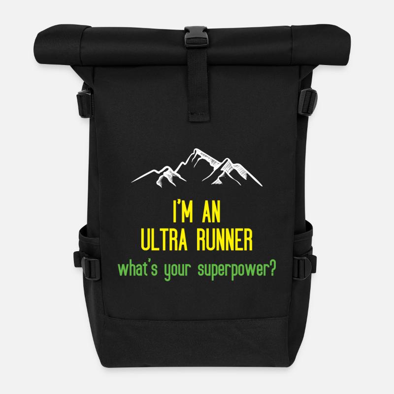 I'm An Ultra Runner - Was ist deine Superkraft - Rolltop Rucksack - Schwarz