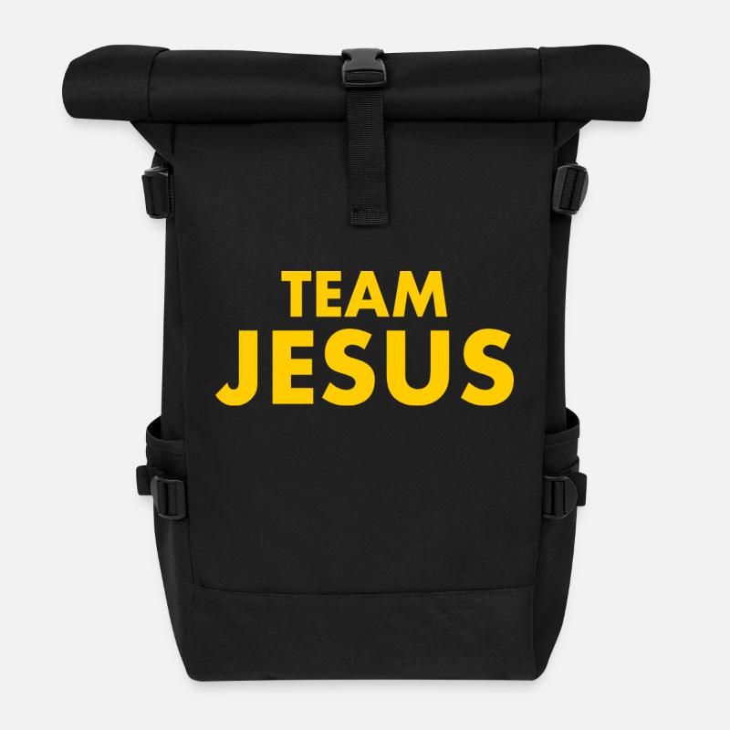 Team jesus - Rolltop Rucksack - Schwarz