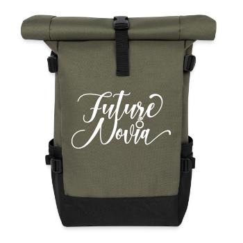 Future Novia Girlfriend Engagement Wedding Gift - Roll Top Backpack - olive/black - Front
