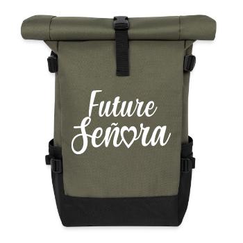 Future Señora Engagement Bridal Shower Wedding - Roll Top Backpack - olive/black - Front