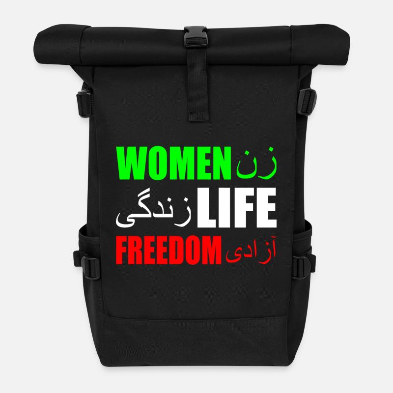 Women life freedom iran - Rolltop Rucksack - Schwarz