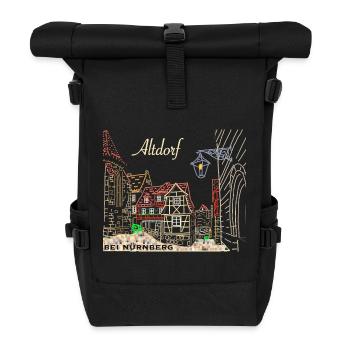 Altdorf near Nuremberg, half-timbered, Bavaria - Roll Top Backpack - black - Front