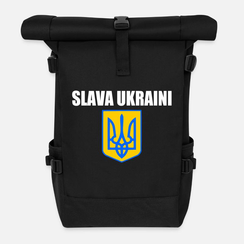 Ukraine - Rolltop Rucksack - Schwarz