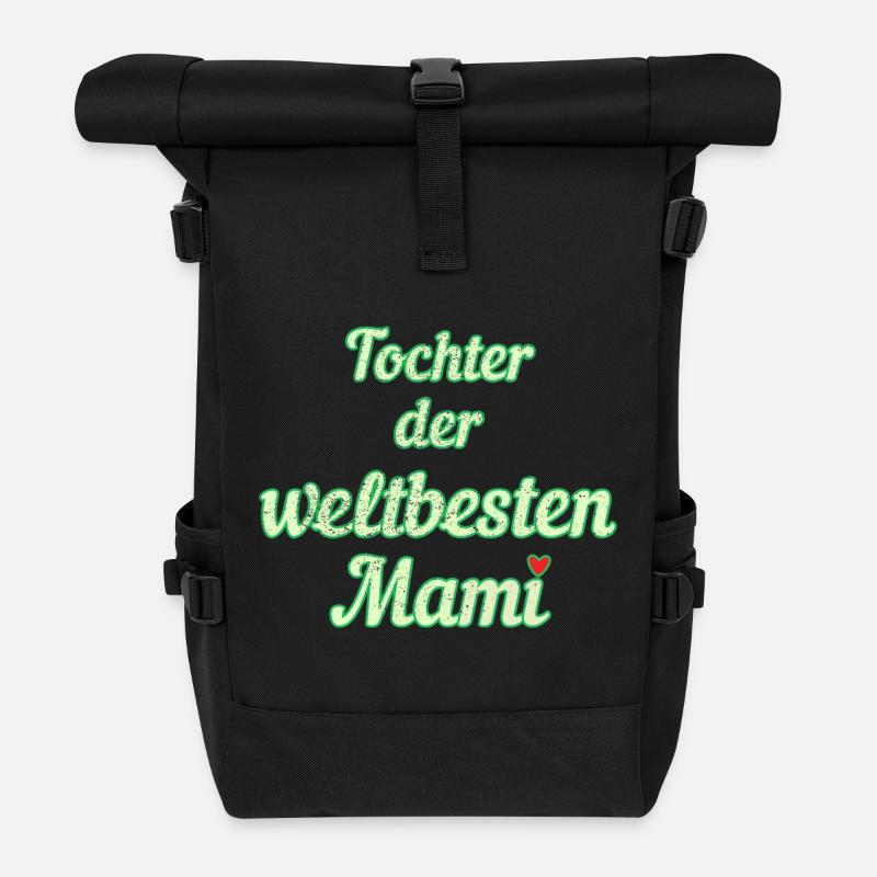 Weltbeste Mami - Rolltop Rucksack - Schwarz