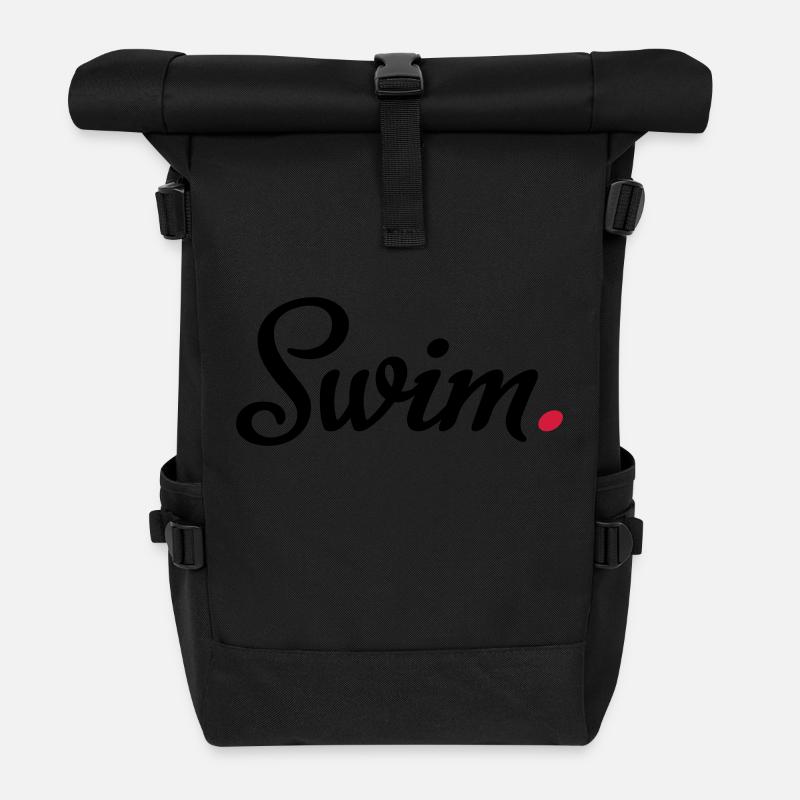 schwimmen - Rolltop Rucksack - Schwarz