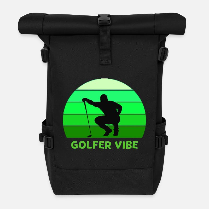 golfen, golfen, golfen, golf spielen - Rolltop Rucksack - Schwarz