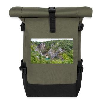 Veliki Slap Wasserfall Nationalpark Plitvicer Seen - Rolltop Rucksack - Olive/Schwarz - Vorne