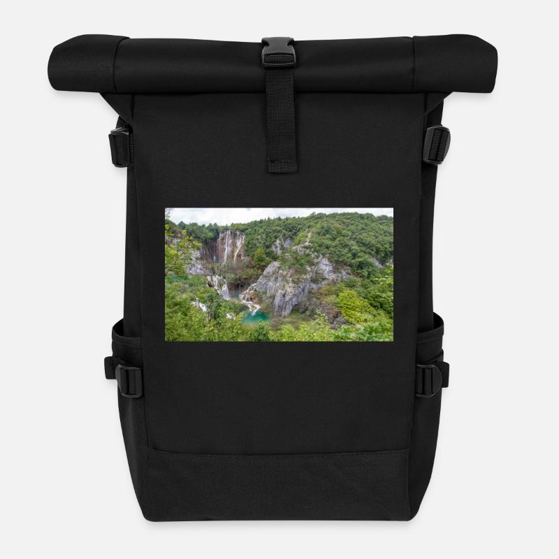 Veliki Slap Wasserfall Nationalpark Plitvicer Seen - Rolltop Rucksack - Schwarz