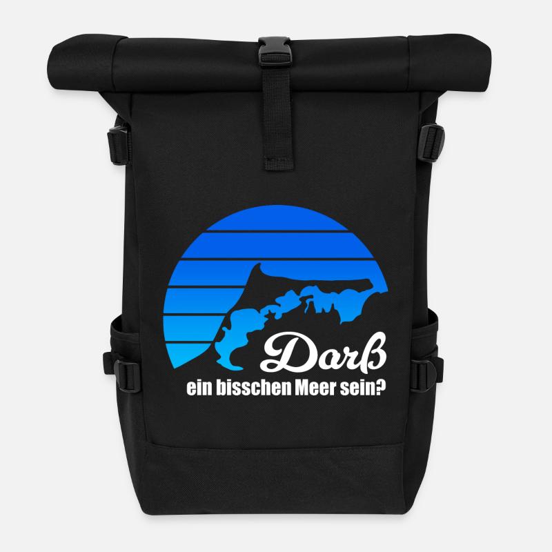 Darß ein bisschen Meer sein? Ostsee Fischland blau - Rolltop Rucksack - Schwarz