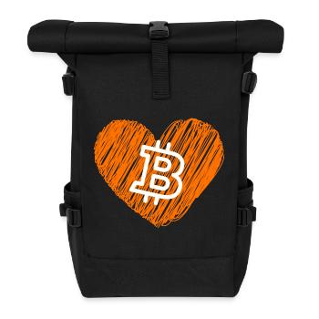 Bitcoin Crypto Cryptocurrency Splash - Rolltop Rucksack - Schwarz - Vorne