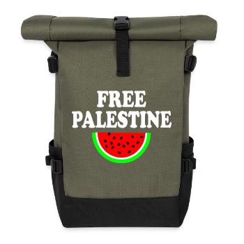 Free palestine - Rolltop Rucksack - Olive/Schwarz - Vorne