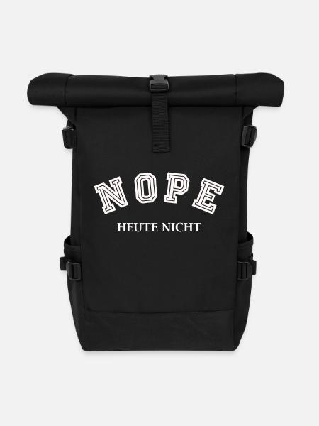 Nope Not Today - Roll Top Backpack - black