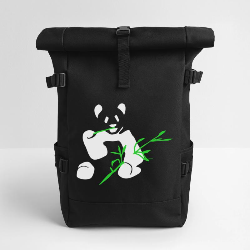 Panda avec bambou Sac à dos roll top
