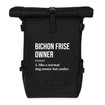bichon frisé - Sac à dos roll top - noir - Devant