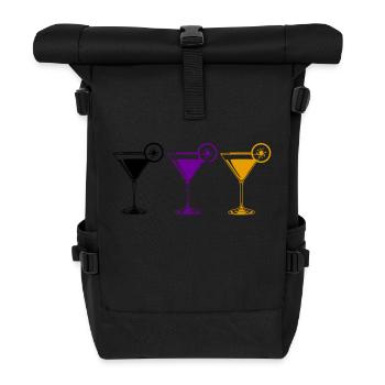 Cocktails - Roll Top Backpack - black - Front