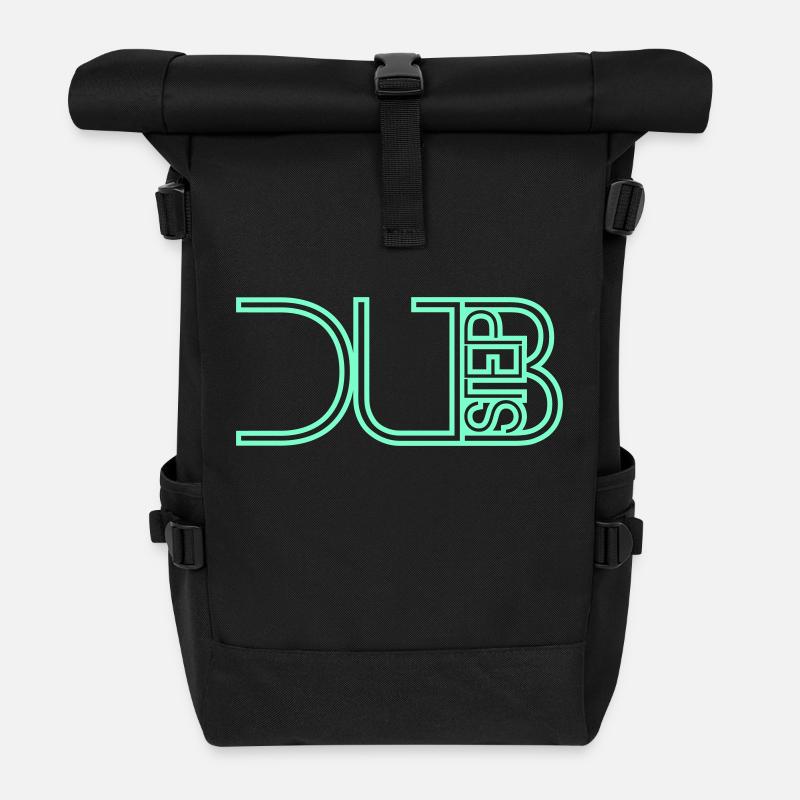 Dub Step Techno Musique Cool DJ Party Club Texte Logo - Sac à dos roll top - noir