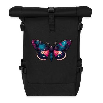 Nachthimmelsmotte - Kosmischer Himmelsnebel Weltraum - Rolltop Rucksack - Schwarz - Vorne