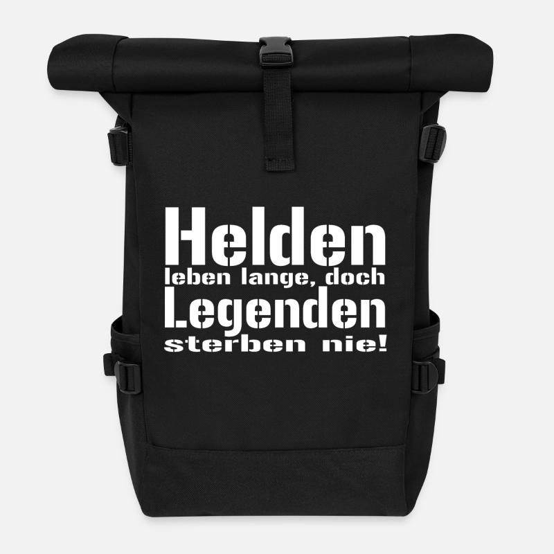 Heroes live - Roll Top Backpack - black