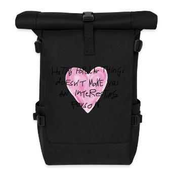 Handwriting Statement Heart - Roll Top Backpack - black - Front