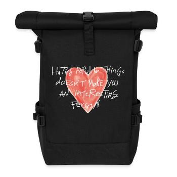 Trendy heart design - Roll Top Backpack - black - Front
