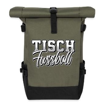 Tisch Fussball Tischfußball - Rolltop Rucksack - Olive/Schwarz - Vorne