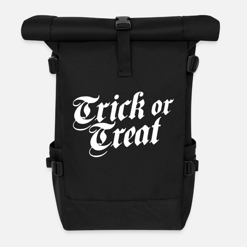 Trick or Treat weiß - Rolltop Rucksack - Schwarz