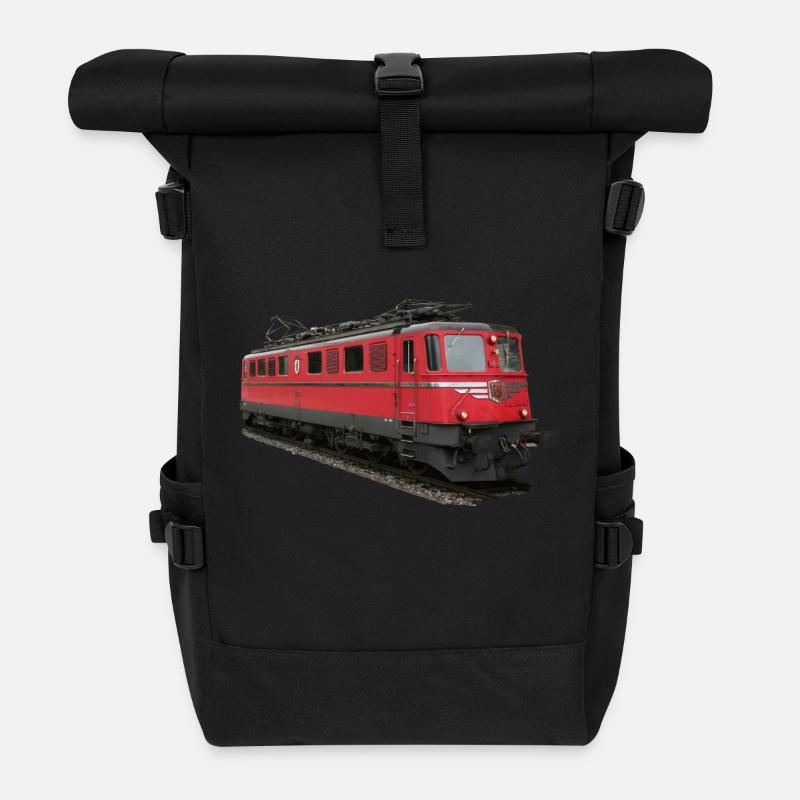 Lokomotive SBB - Rolltop Rucksack - Schwarz