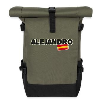 Alejandro spanische Flagge Spanien - Rolltop Rucksack - Olive/Schwarz - Vorne