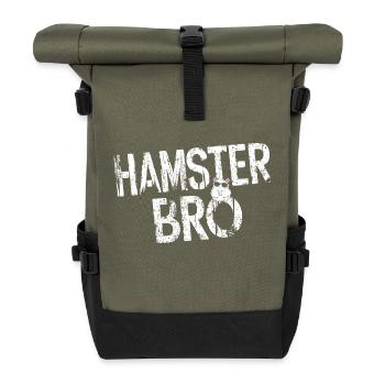 Witziges Design für Hamsterliebhaber - Rolltop Rucksack - Olive/Schwarz - Vorne
