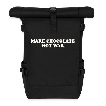 MAKE CHOCOLATE NOT WAR - Rolltop Rucksack - Schwarz - Vorne