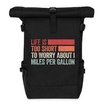 Für passionierte Autofans und Hot Rod Enthusiasten - Rolltop Rucksack - Schwarz - Vorne