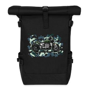 Cruiser // Custom // Motorcycle - Roll Top Backpack - black - Front