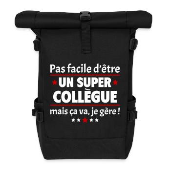 Pas facile d être un super collègue, noël - Sac à dos roll top - noir - Devant