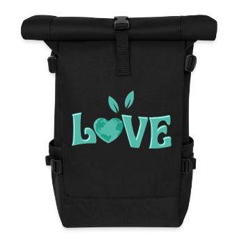 Love Planet Environmental Earth Day - Rolltop Rucksack - Schwarz - Vorne