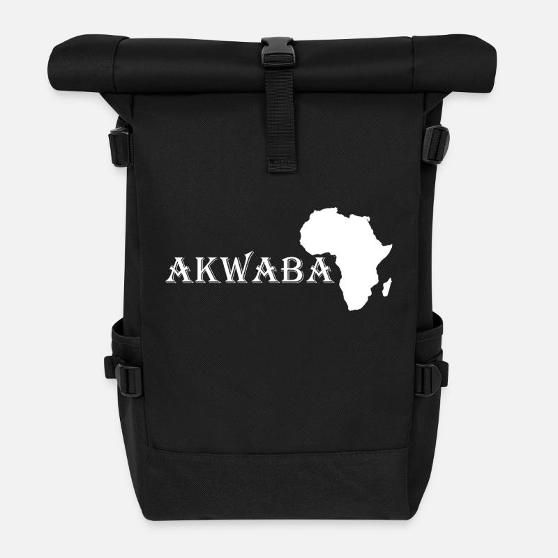 Akwaba, bienvenue chez nous - Sac à dos roll top - noir