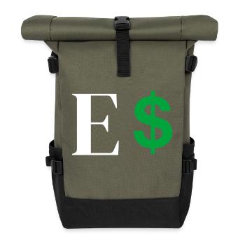 Buchstabe E Dollar - Rolltop Rucksack - Olive/Schwarz - Vorne