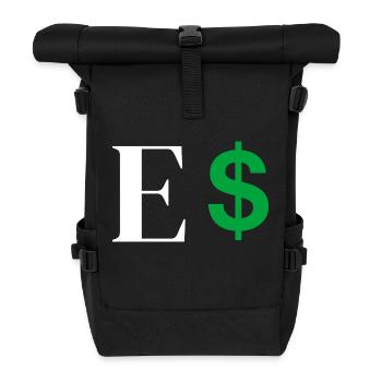 Buchstabe E Dollar - Rolltop Rucksack - Schwarz - Vorne
