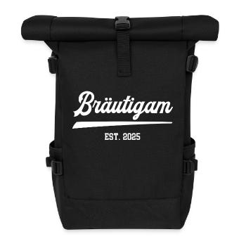 Bräutigam Hochzeit Junggesellenabschied 2025 - Rolltop Rucksack - Schwarz - Vorne