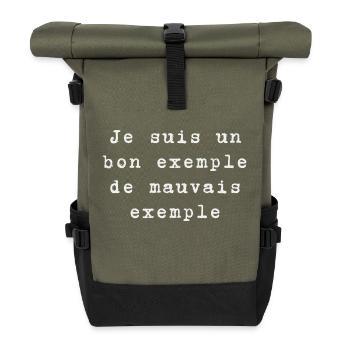 Beispiel - Rolltop Rucksack - Olive/Schwarz - Vorne