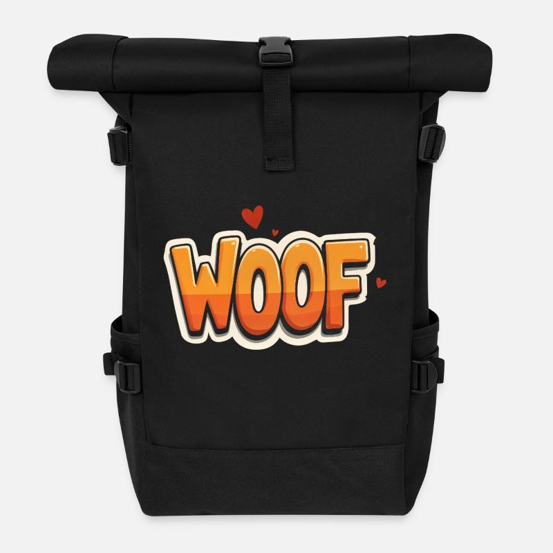 Woof - Roll Top Backpack - black