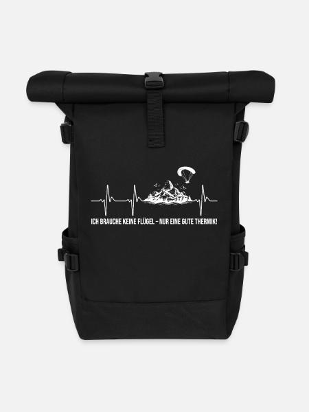 Ich Brauche Keine Flügel Nur Eine Gute Thermik - Rolltop Rucksack - Schwarz
