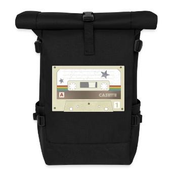 Retro Cassette MixTape - Roll Top Backpack - black - Front